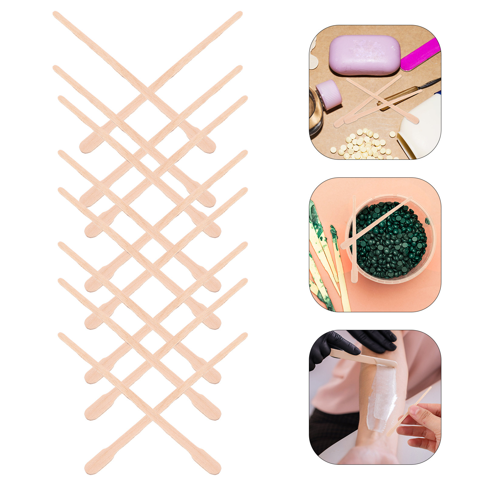 1000Pcs Waxing Wooden Sticks S - Hair Wax Stick 评论和价格
