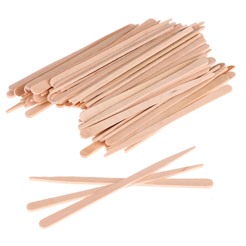 50/100Pcs Wooden Body Hair Rem - Hair Wax Stick 评论和价格