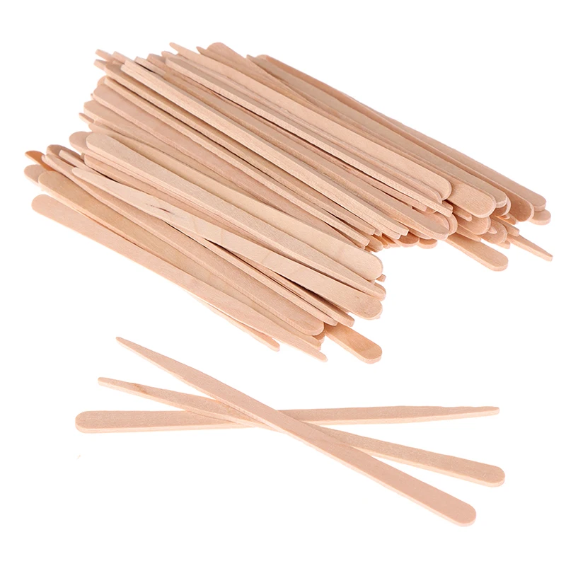 50/100Pcs Wooden Body Hair Rem - Hair Wax Stick 评论和价格
